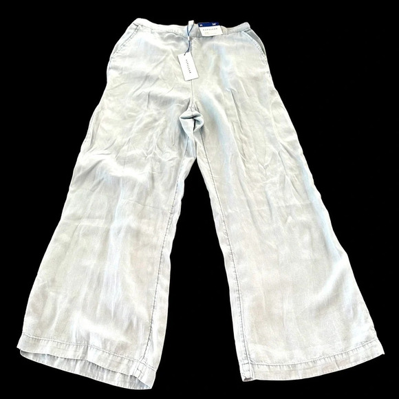 NWT Popsugar Womens Medium Blue Crop High Rise Wide Leg Pants 26” Lyocell New M - Picture 1 of 5